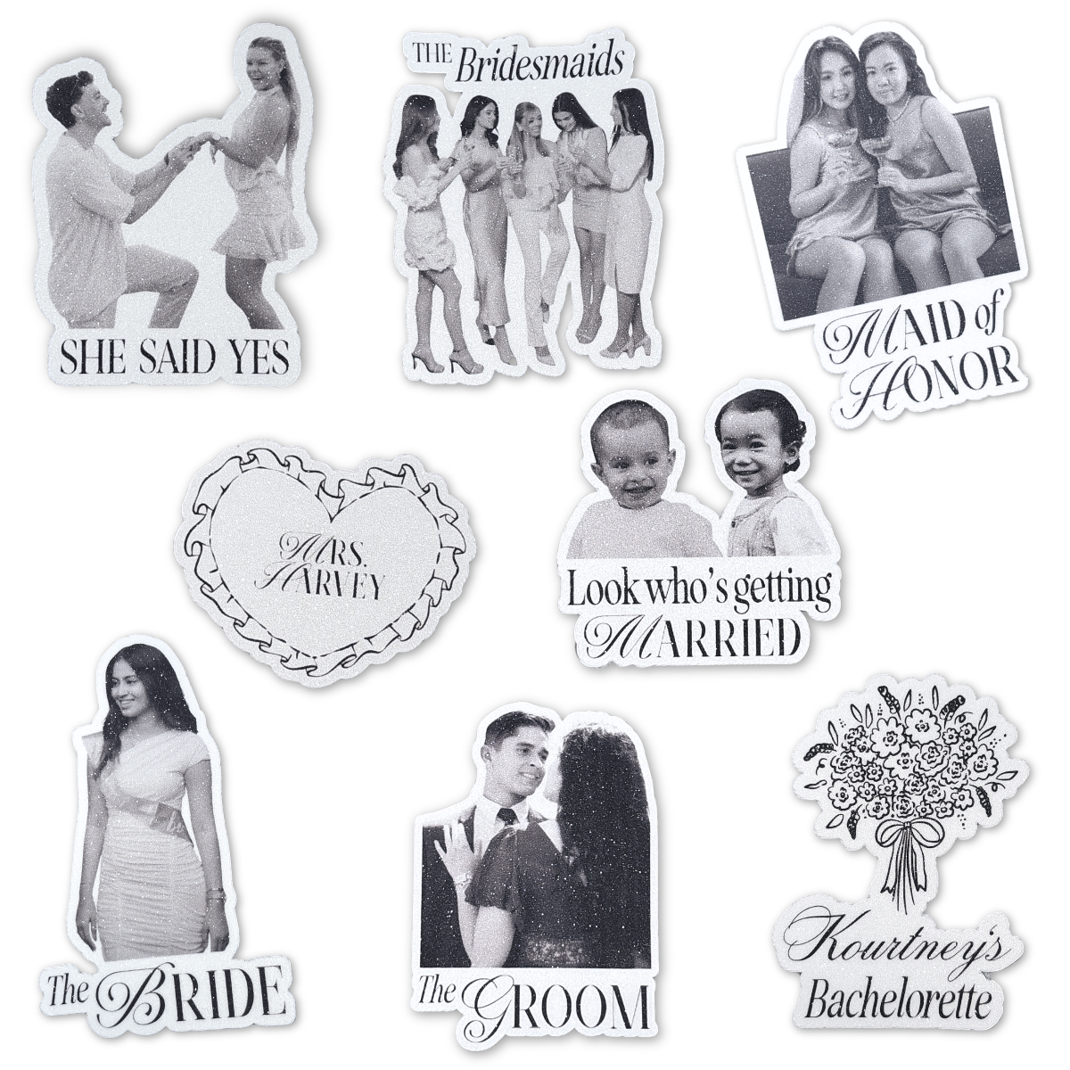 Timeless Sparkling Bachelorette Sticker Set (8 pcs)