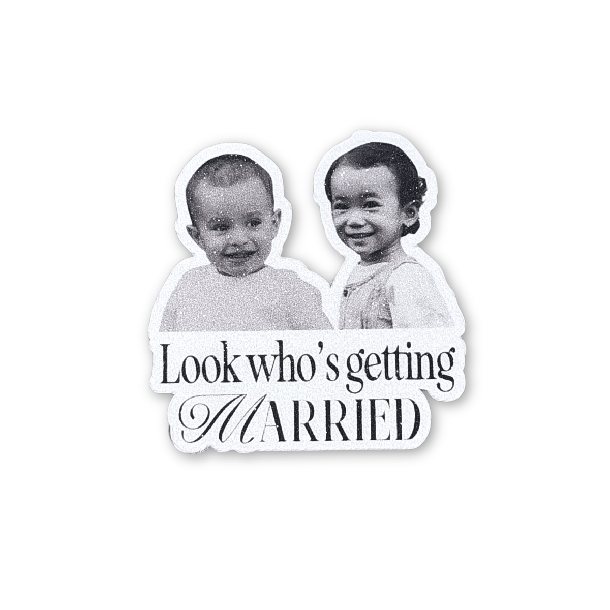 Timeless Sparkling Childhood Sweethearts Wedding Sticker