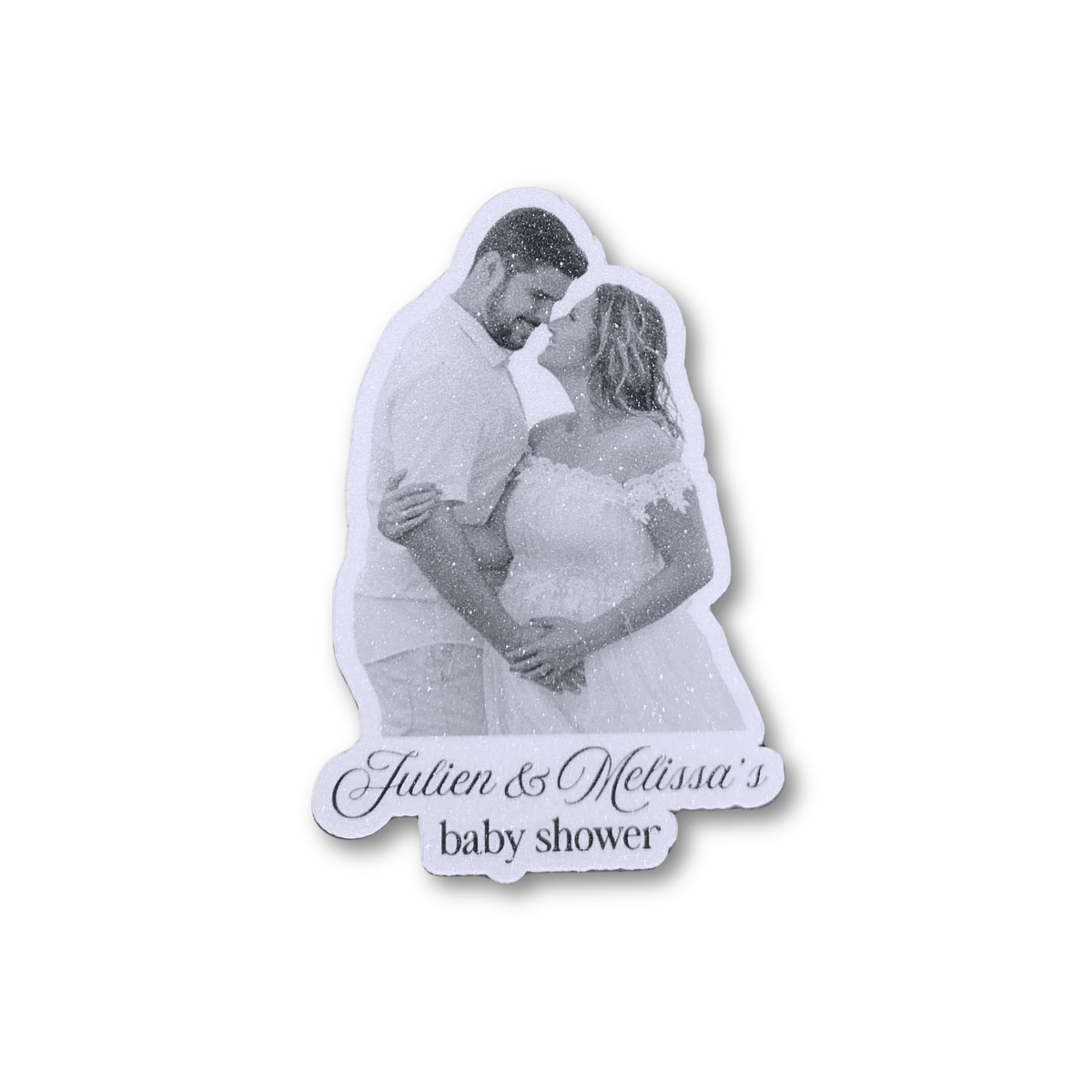 Timeless Sparkling Personalized Baby Shower Sticker