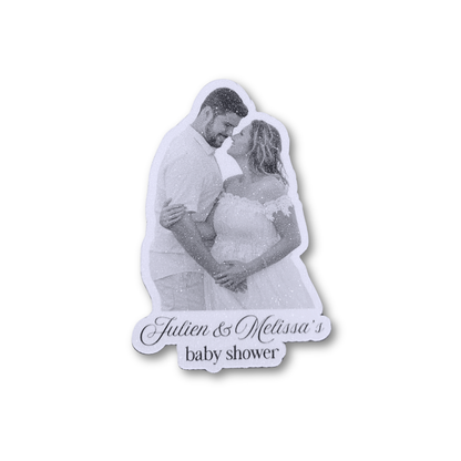 Timeless Sparkling Personalized Baby Shower Sticker